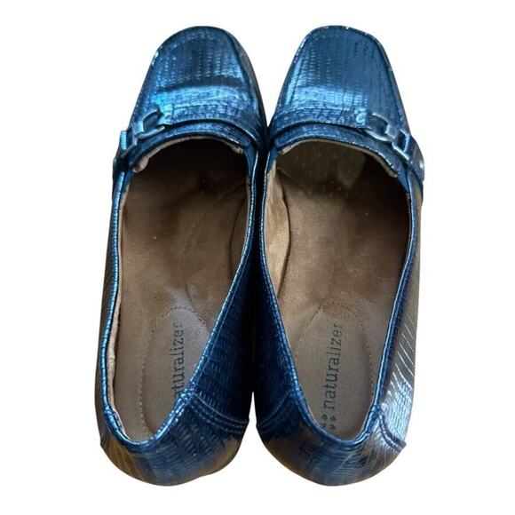 Naturalizer Benefit Womens Reptile Navy Block Heel Loafers Slip On Shoes 8.5 N - Picture 10 of 16